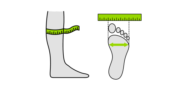 size indications related to the size guide of the four available sizes of the donning and doffing aid for compression stockings Steve Complete