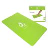 green rubber non-slip mat for positioning compression stockings next to packaging